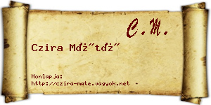 Czira Máté névjegykártya